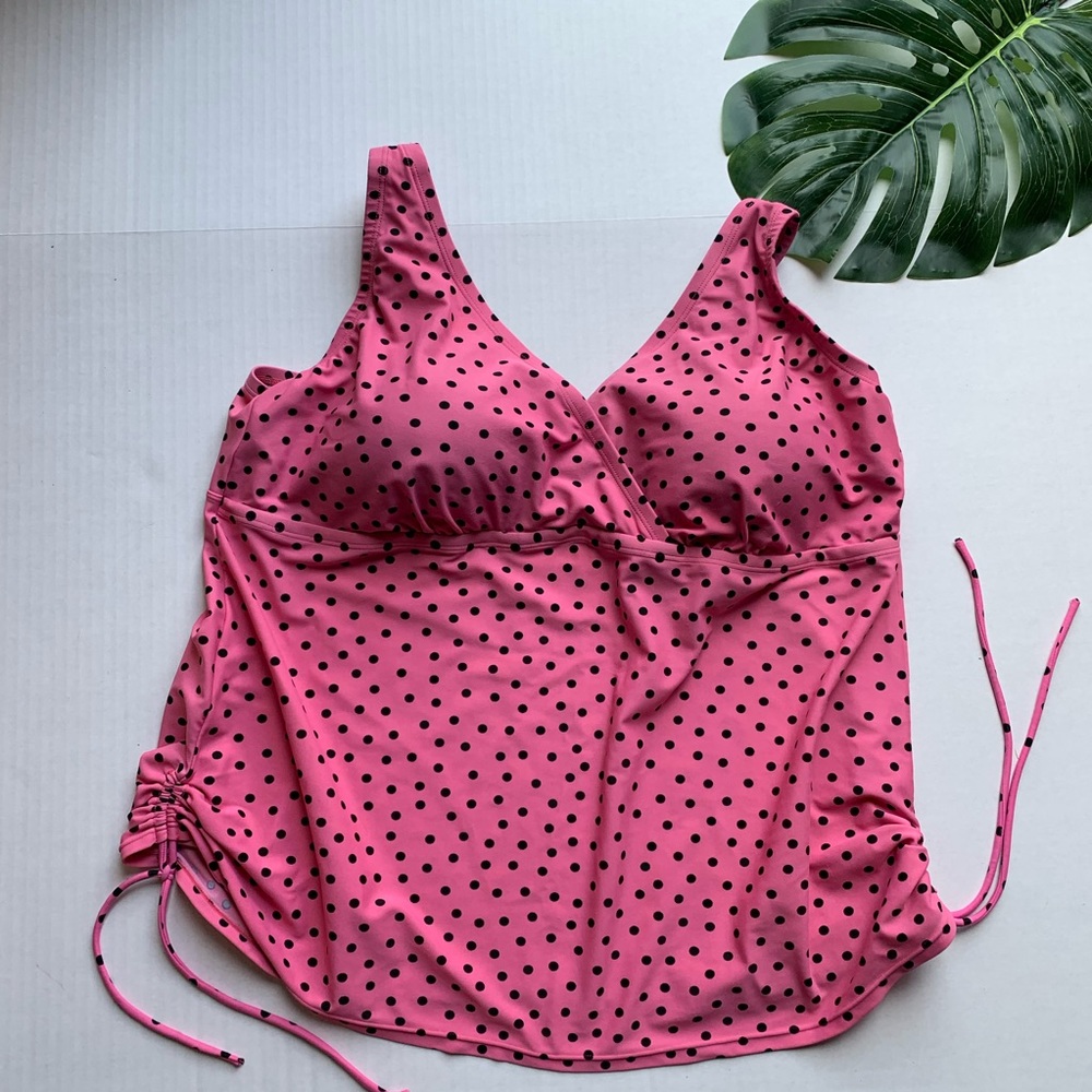 St. John’s Bay pretty pink polka dot swim top